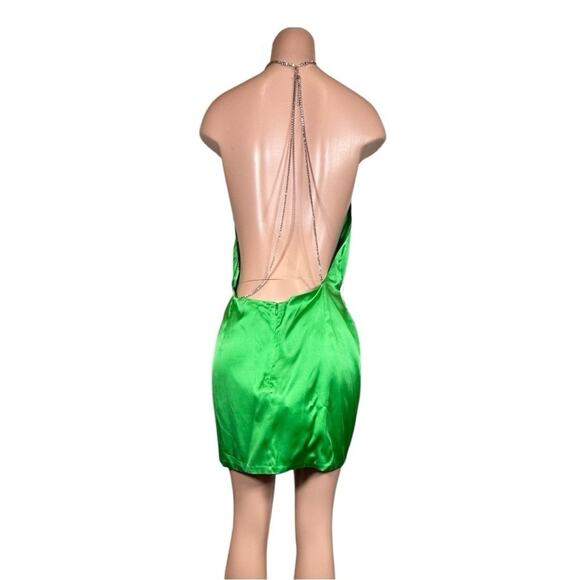 Retrofete Anahita Green Mini Rhinestone Dress SZ XL $399 - Picture 8 of 16